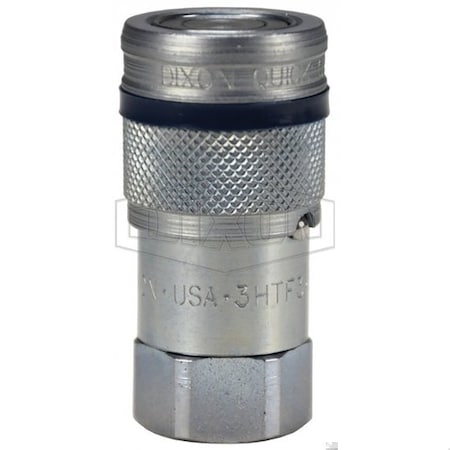 DQC HT Flushface Female Coupler, 1-5/8-12 Nominal, Female O-Ring Boss End Style, Steel